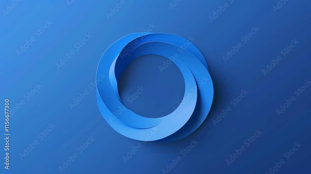 A 3D rendering of a blue circle with a 3D effect. A 3D rendering of a blue circle with a 3D effect.