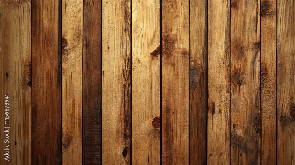 Naklejka premium Natural wooden texture background showcasing rustic brown tones and unique grain patterns for design and decoration projects.