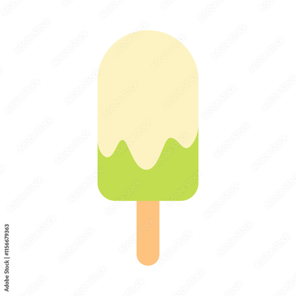 ice cream stick with melting cream ice cream stick with melting cream