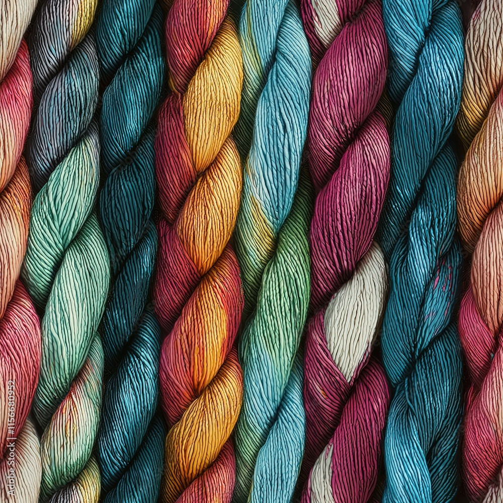 Colorful Twisted Wool Yarn Fabric Seamless Pattern Texture Colorful Twisted Wool Yarn Fabric Seamless Pattern Texture