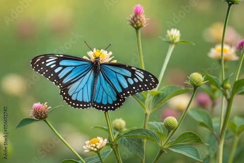 Blue tiger butterfly, Tirumala limniace, Lalbagh, Bangalore, Karnataka, India photo