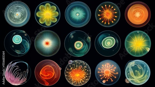 Captivating visual representation of a colorful phytoplankton bloom influenced by the intricate interplay of nutrient levels and light patterns within the marine ecosystem photo