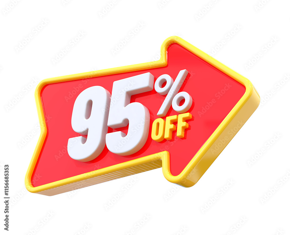95 Percent Offer Label in 3d 95 Percent Offer Label in 3d