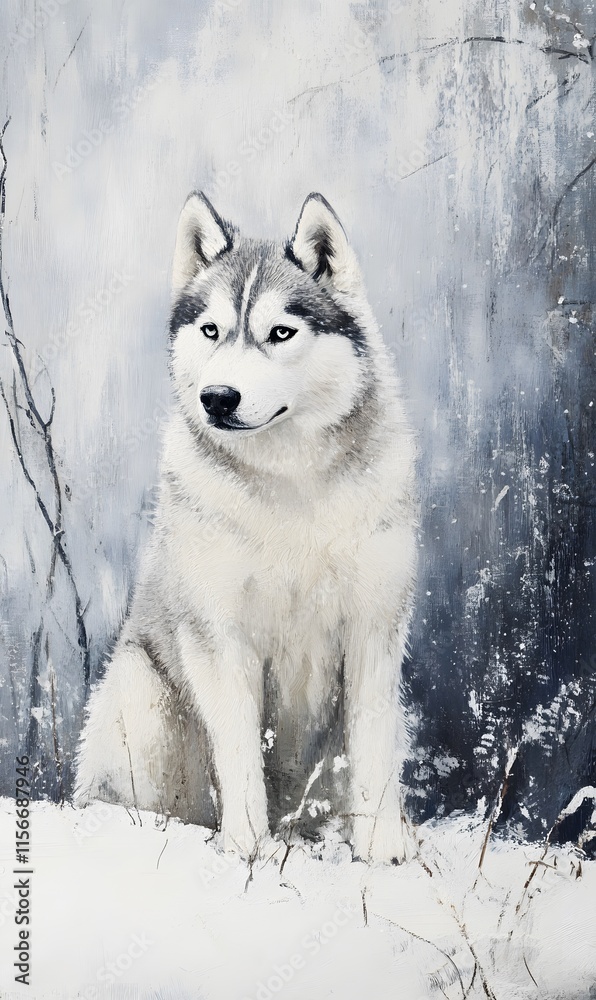 Dog handsome on the snow,generation AI Dog handsome on the snow,generation AI