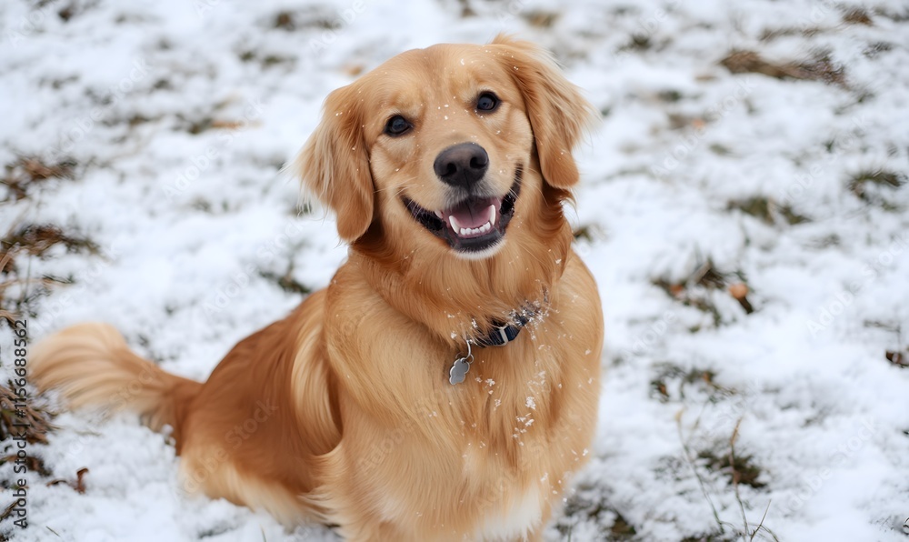 Dog handsome on the snow,generation AI Dog handsome on the snow,generation AI