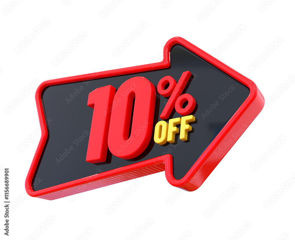 10 Percent Offer Label in 3d 10 Percent Offer Label in 3d
