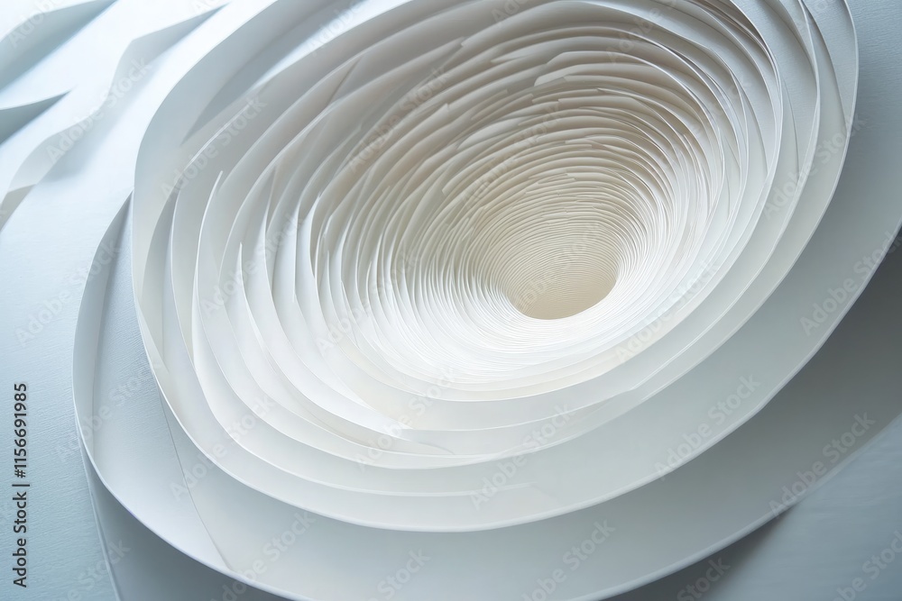 A concentric circular paper - cut design creating a mesmerizing 3D illusion A concentric circular paper - cut design creating a mesmerizing 3D illusion