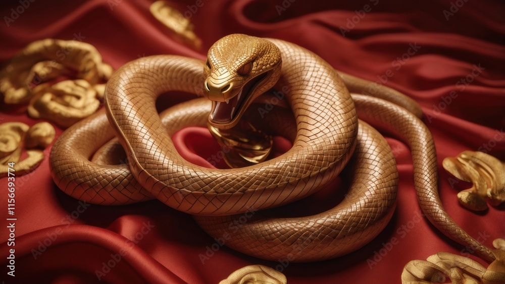 Obraz premium 2025 chinese wooden snake