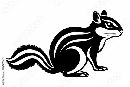 eastern chipmunk silhouette icon vector