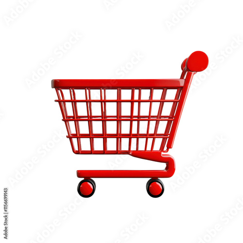 Red Shopping Cart Icon Online Retail E commerce Buy Now