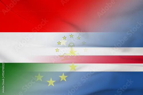 Tajikistan and Cape Verde official flag transborder contract CPV TJK photo