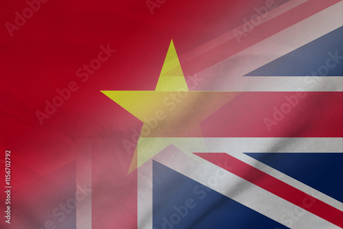 Vietnam and England official flag international negotiation GBR VNM photo