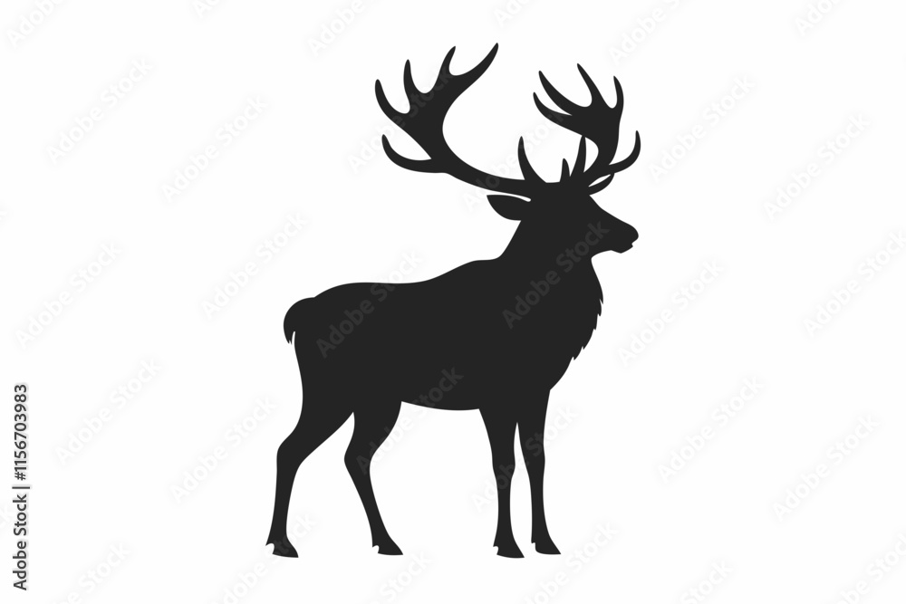 elk silhouette icon vector elk silhouette icon vector