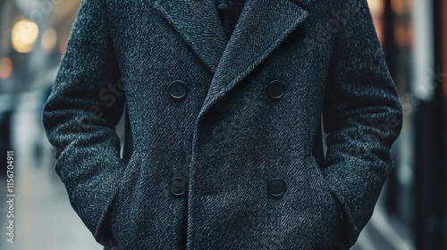 Wallpaper Mural Close-up of a Man's Stylish Winter Coat Torontodigital.ca