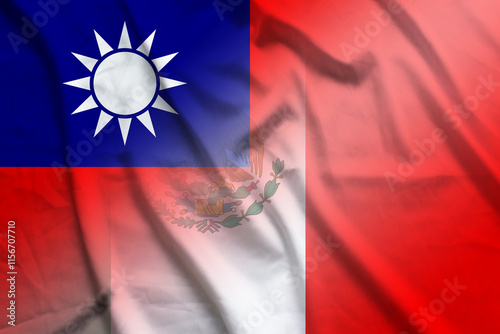 Taiwan and Mexico state flag transborder contract MEX TWN photo