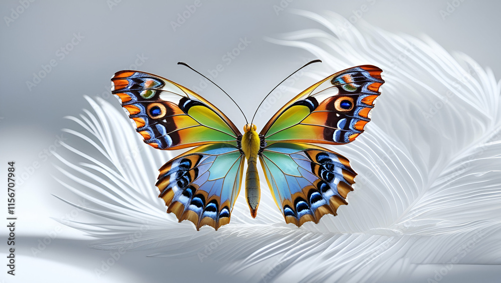 Obraz premium multi colour butterflies on white background