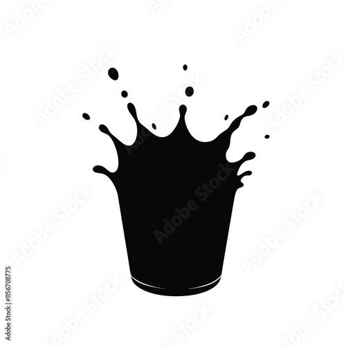 Water Drop  Splash Silhouette Vector Illustration