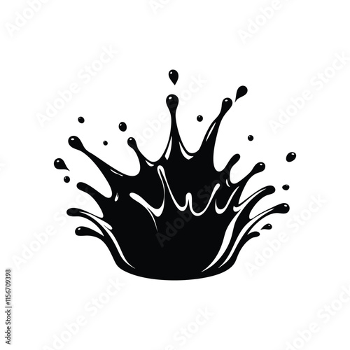 Water Drop  Splash Silhouette Vector Illustration