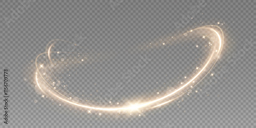 Gold neon ring. Glowing circle.	