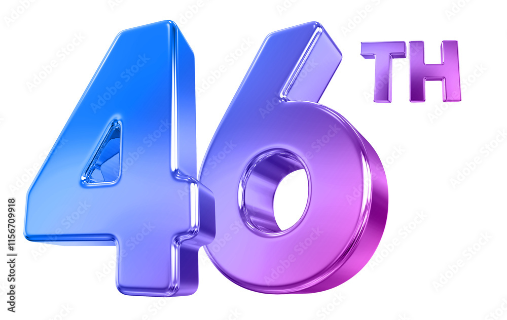 46 Year Anniversary Gradient Number 46 Year Anniversary Gradient Number