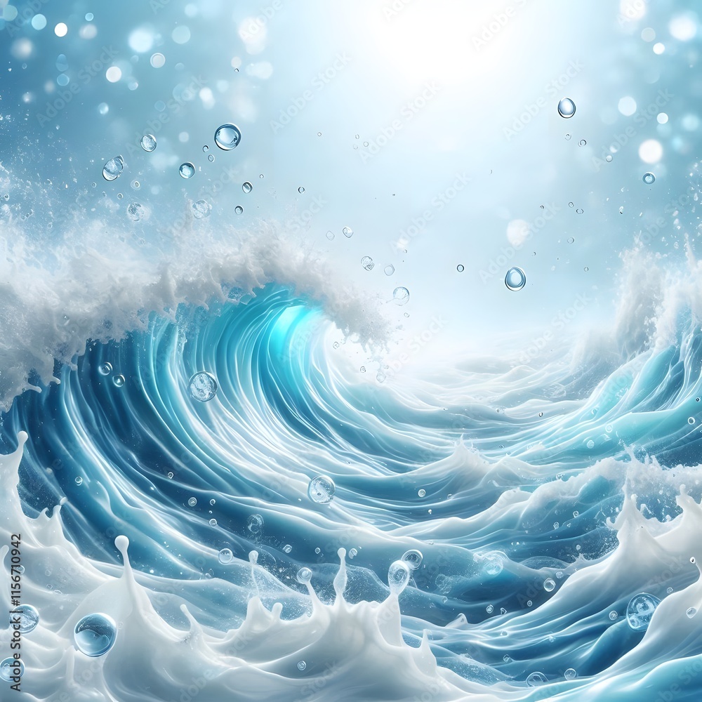 Moderate Waves in the Middle of the Ocean on Sunny Day Moderate Waves in the Middle of the Ocean on Sunny Day
