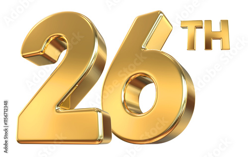 26 Year Anniversary Gold Number   