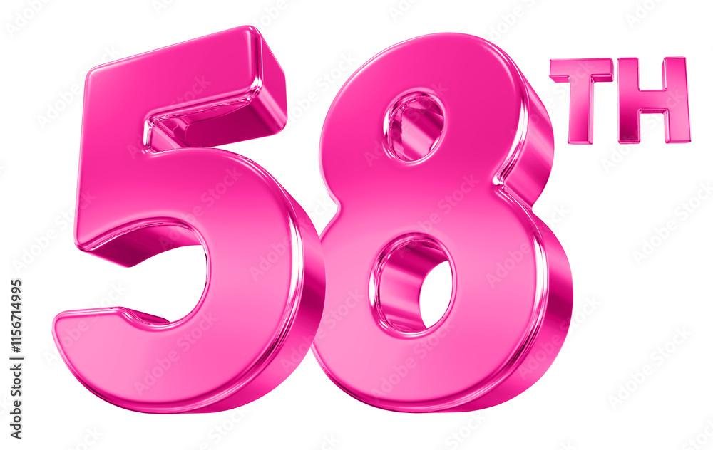 58 Year Anniversary Pink Number 58 Year Anniversary Pink Number