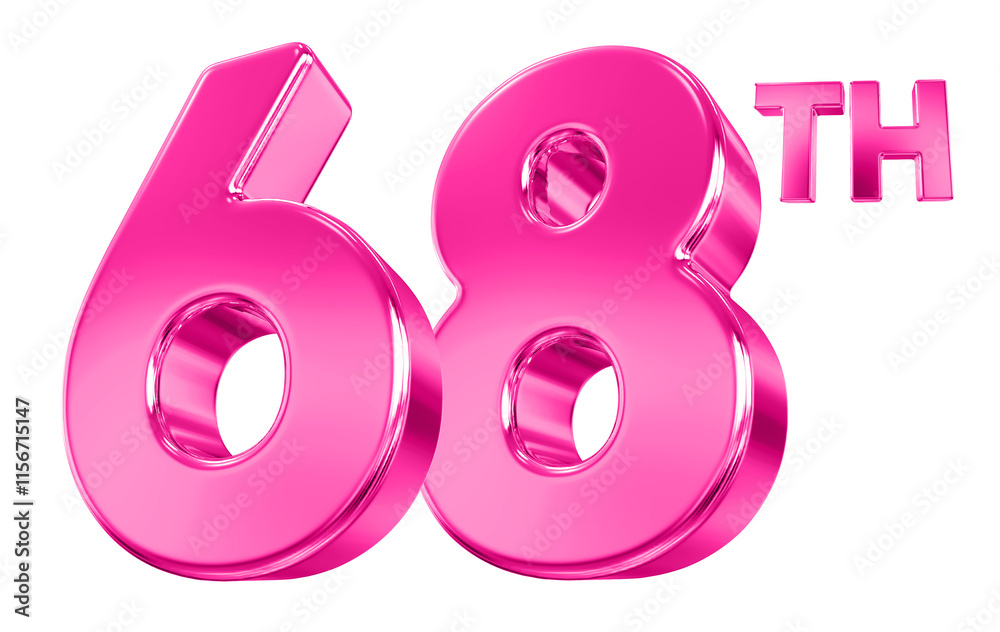 68 Year Anniversary Pink Number 68 Year Anniversary Pink Number