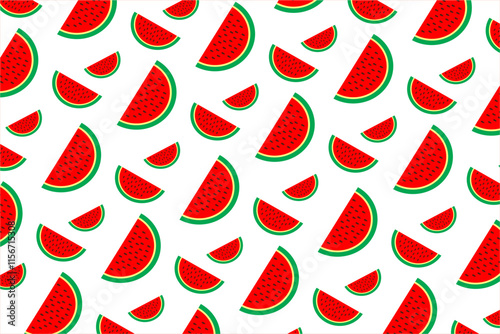 watermelon fruit simple pattern mono color repeating vector design illustration solid color for any design