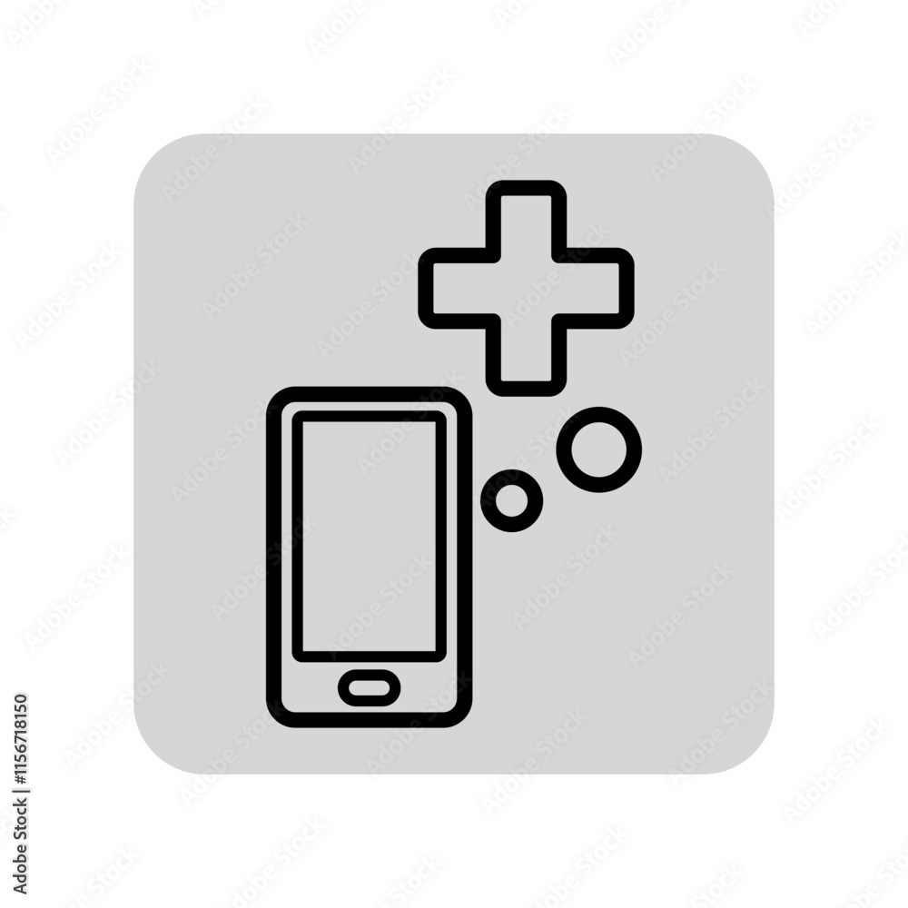 Obraz premium Medical mobile app line icon. Online doctor, medical aid, consultation outline sign. Medicine and modern technology concept. Vector illustration, symbol element for web design and apps
