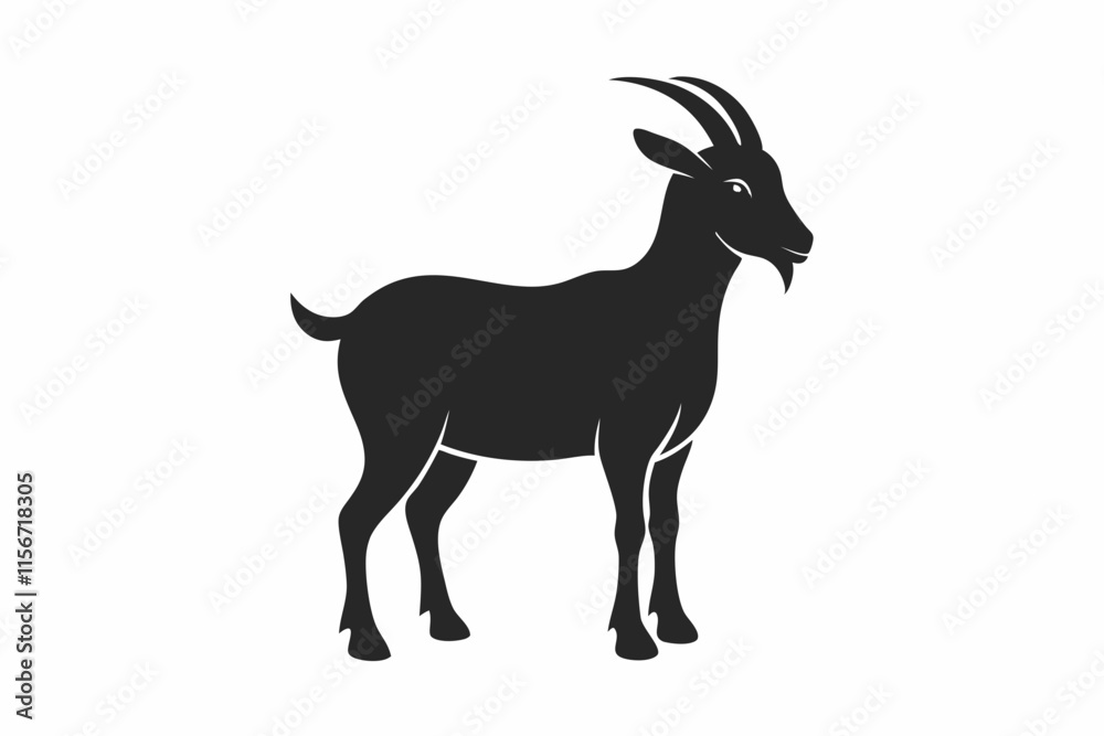 Obraz premium goat silhouette icon vector white
