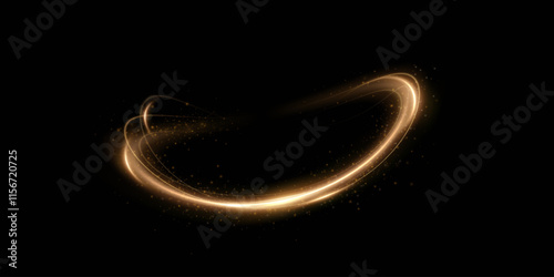 
Gold neon ring. Glowing circle.