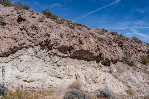 Older Volcanics, Rhyolite and rhyodacite volcanic rocks ( TV ); Greenwater Volcanics; Dante’s View
Road,  Death Valley National Park, California. Mojave Desert / Basin and Range Province.	
 photo