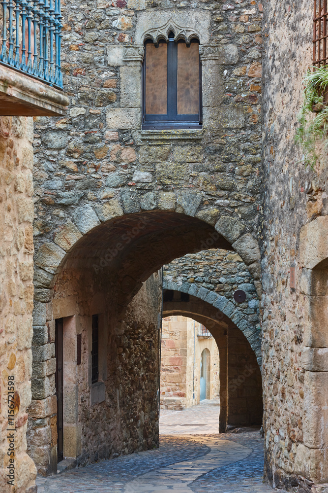 Traditional medieval village of Pals. Costa Brava, Girona. Catalunya, Spain