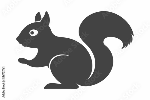 gray squirrel silhouette icon vector