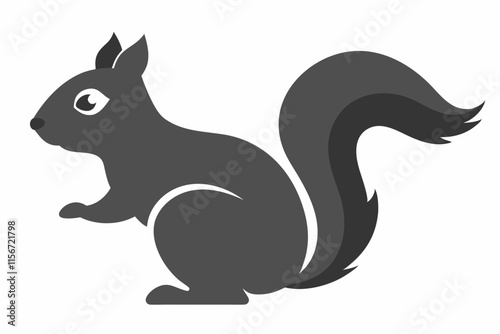 gray squirrel silhouette icon vector