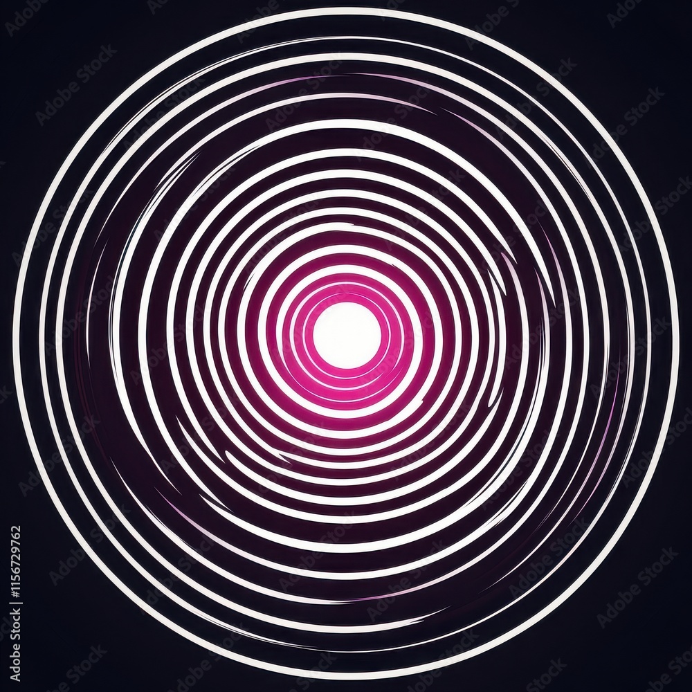 Fototapeta premium Abstract circular pattern with dynamic lines creating a vibrant focal point, evoking a sense of depth and movement.