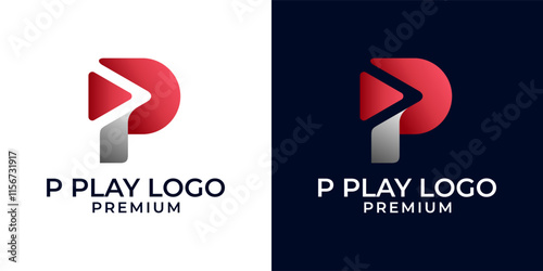 P Play Icon Button Logo Design. Letter P Play Video Logo Vector. Vector Logo Design Template of Letter P, Play, Video, Videography, Streaming, Channel, Multimedia, Colorful Modern Minimalist Style.