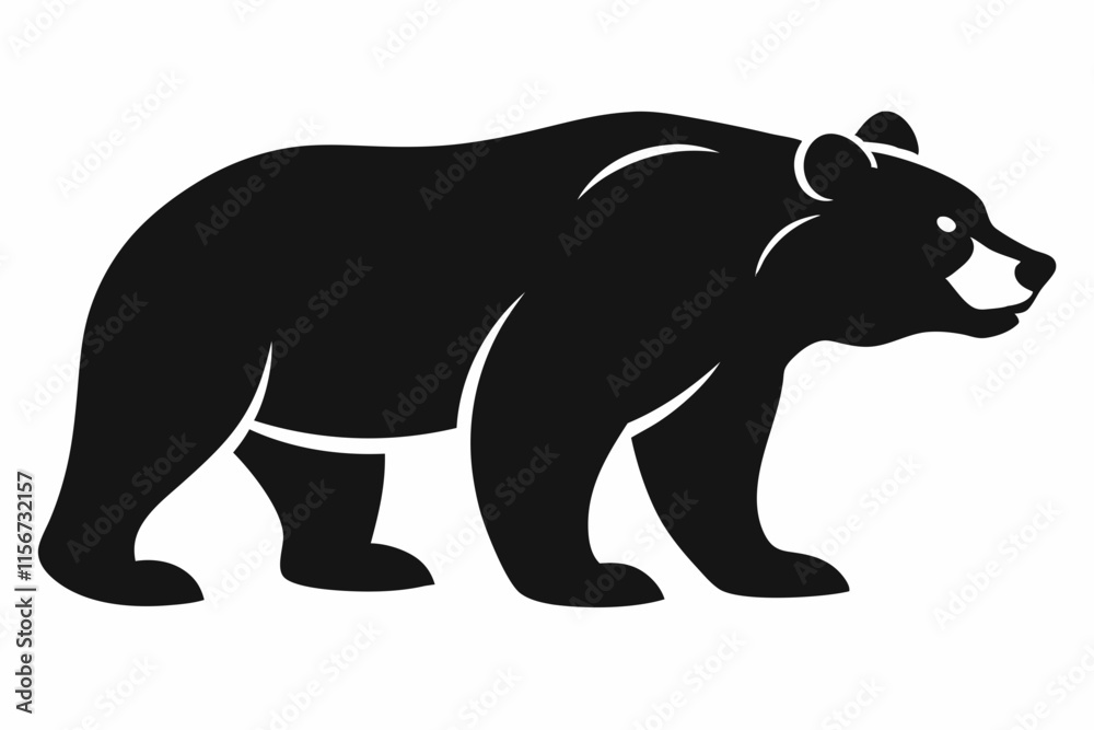Fototapeta premium grizzly bear silhouette icon vector