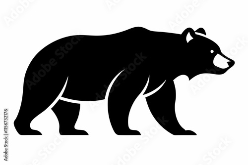 grizzly bear silhouette icon vector