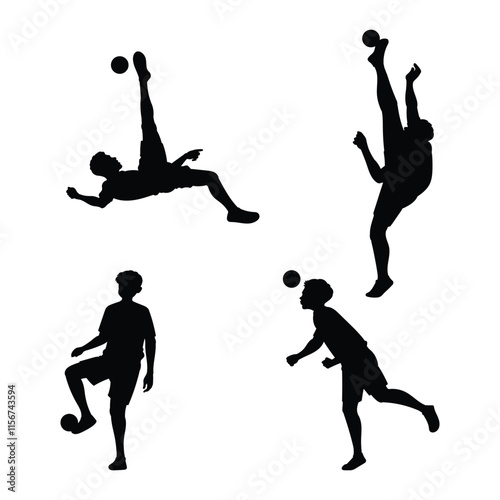 sepak takraw sport silhouette illustration