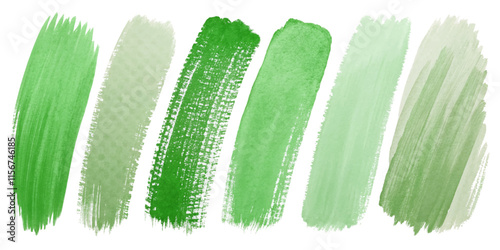Green paint strokes, vibrant color palette, artistic texture, abstract design, creative background, versatile use.