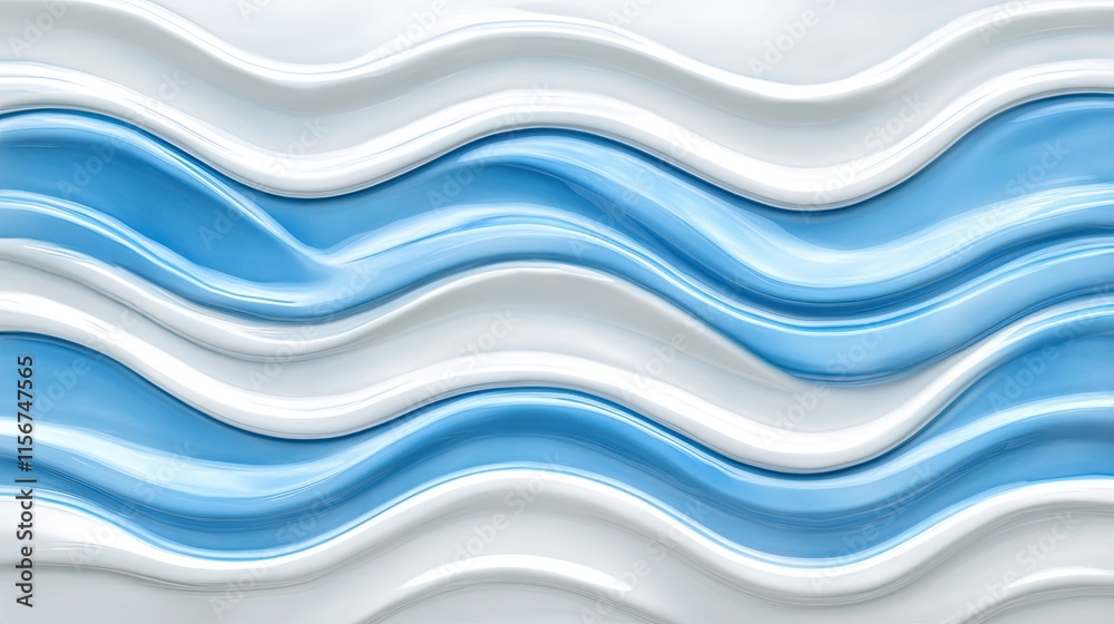Fototapeta premium Abstract Blue and White Wave Pattern