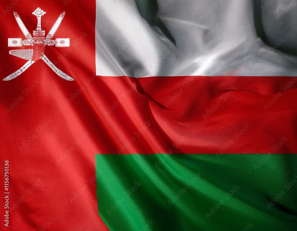 Oman flag waving on white background with clipping path. Cliping path is easily cutout the flag. Oman national flag for independence day. Oman flag waving on white background with clipping path. Cliping path is easily cutout the flag. Oman national flag for independence day.