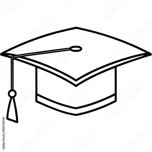 Graduation Cap Line Art Vector Design