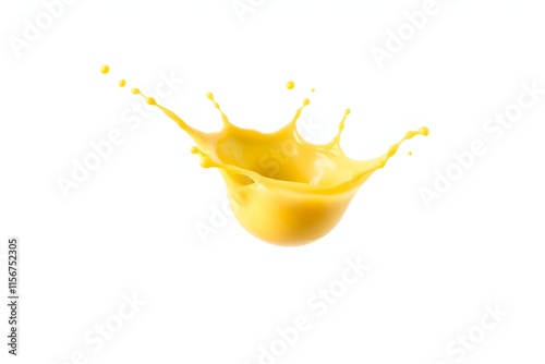A vibrant yellow splash resembling liquid art against a white background.