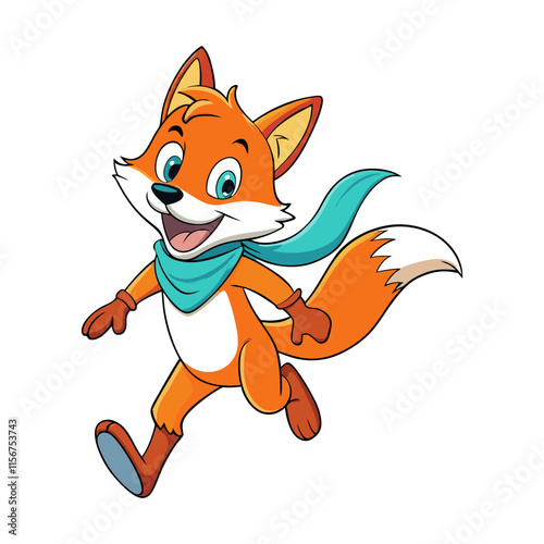 A charming cartoon fox vector art illustration