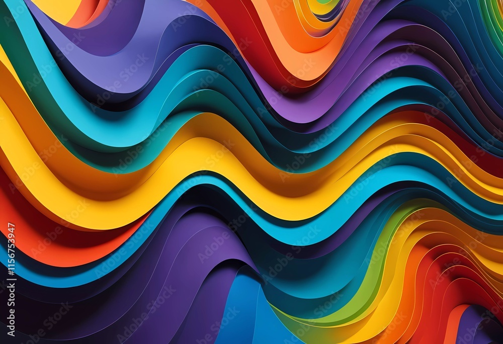 Rainbow Stripes 3D Render Colorful Background Rainbow Stripes 3D Render Colorful Background