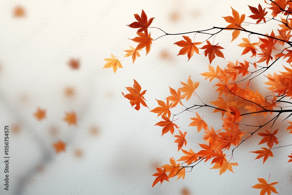 Autumn maple leaves floating in the air against a white background.
Autumn maple leaves floating in the air against a white background.