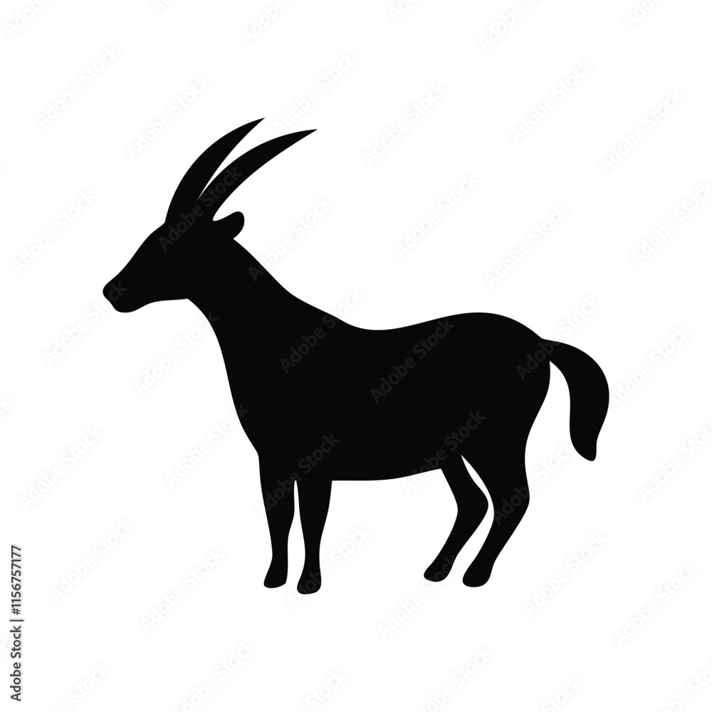 Fototapeta premium A antelope vector silhouette illustration